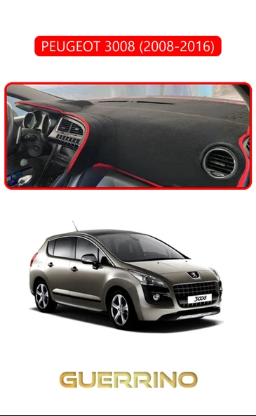 NEYA  PEUGEOT 3008 (2008-2016)TORPİDO KORUMA HALISI KIRMIZI KENAR ürün görseli 1
