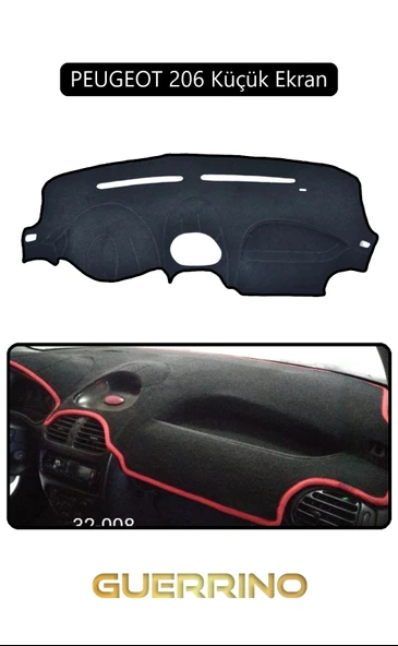 NEYA  PEUGEOT 206 Küçük EkranTORPİDO KORUMA HALISI SİYAH KENAR ürün görseli 1