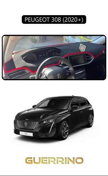 NEYA  PEUGEOT 308 (2020+)TORPİDO KORUMA HALISI SİYAH KENAR ürün görseli 1