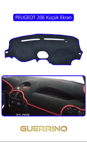 NEYA  PEUGEOT 206 Küçük EkranTORPİDO KORUMA HALISI MAVİ KENAR ürün görseli 1