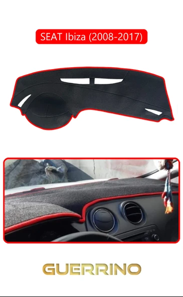 NEYA  SEAT Ibiza (2008-2017)TORPİDO KORUMA HALISI KIRMIZI KENAR ürün görseli 1