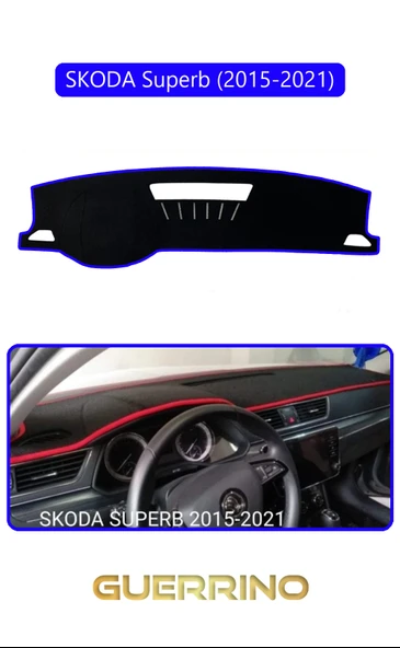 NEYA  SKODA Superb (2015-2021)TORPİDO KORUMA HALISI MAVİ KENAR ürün görseli 1