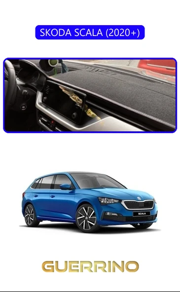 NEYA  SKODA SCALA - KAMIQ 2020+TORPİDO KORUMA HALISI MAVİ KENAR ürün görseli 1