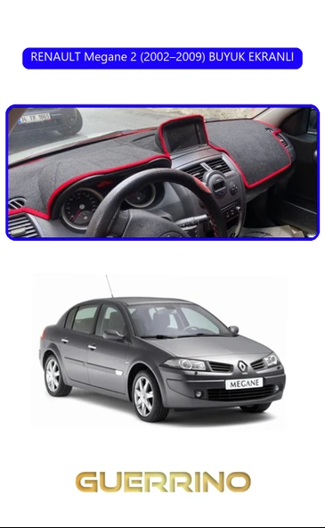 NEYA  RENAULT Megane 2 (2002–2009) BUYUK EKRANLITORPİDO KORUMA HALISI MAVİ KENAR ürün görseli 1