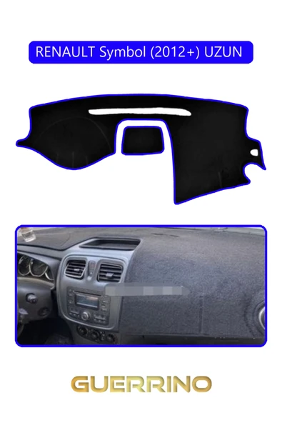 NEYA  RENAULT Symbol (2012+) UZUN TORPİDO KORUMA HALISI MAVİ KENAR ürün görseli 1