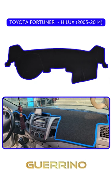 NEYA  TOYOTA FORTUNER  - HILUX 2005-2014TORPİDO KORUMA HALISI MAVİ KENAR ürün görseli 1