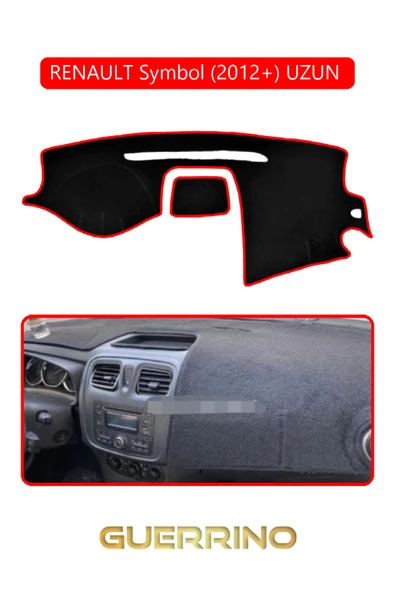 NEYA  RENAULT Symbol (2012+) UZUN TORPİDO KORUMA HALISI KIRMIZI KENAR ürün görseli 1