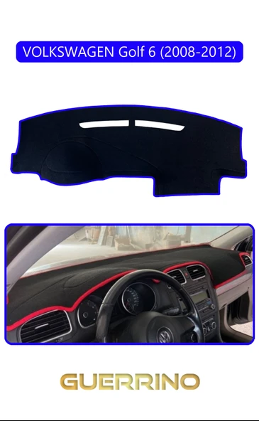 NEYA  VOLKSWAGEN Golf 6 (2008-2012)TORPİDO KORUMA HALISI MAVİ KENAR ürün görseli 1