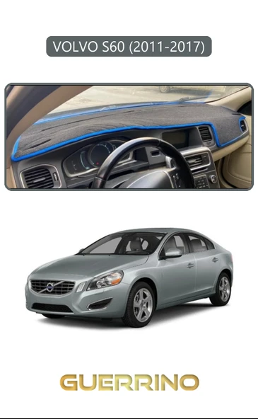 NEYA  VOLVO S60 (2011-2017)TORPİDO KORUMA HALISI GRİ KENAR ürün görseli 1