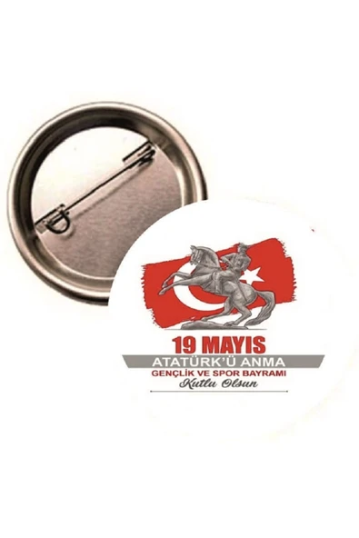 yıldızkurdelaankara 19 MAYIS BUTON ROZET 20 ADET 58MM ürün görseli 1