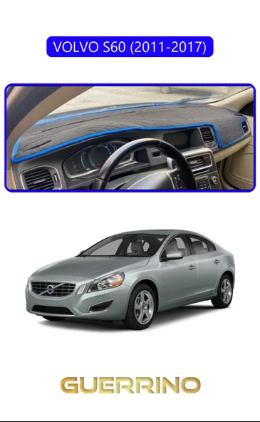 NEYA  VOLVO S60 (2011-2017)TORPİDO KORUMA HALISI MAVİ KENAR ürün görseli 1