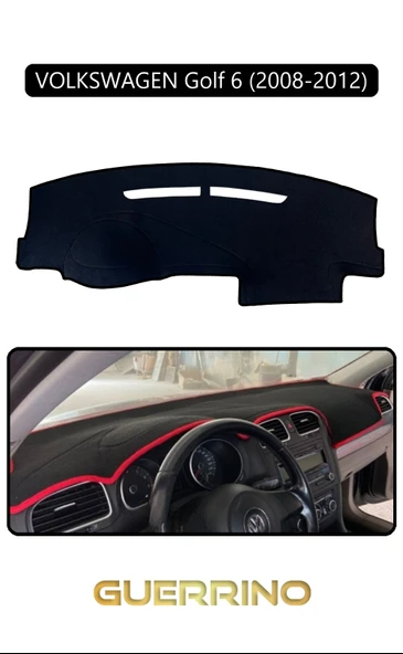 NEYA  VOLKSWAGEN Golf 6 (2008-2012)TORPİDO KORUMA HALISI SİYAH KENAR ürün görseli 1
