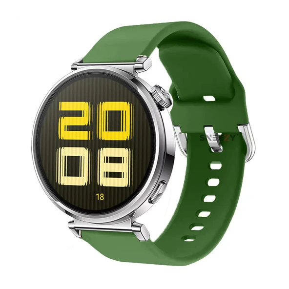 Huawei Watch GT5 41mm İle Uyumlu Yumuşak PureLux Soft Tokalı Silikon Kordon  Haki ürün görseli 1