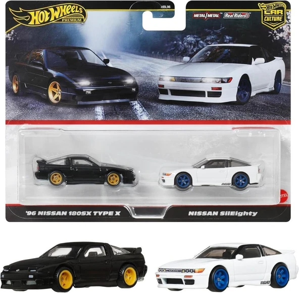 1:64 Hot Wheels Premium Car Culture 2'li Paket 96 Nissan 180sx Type X  & Nissan Sileighty HBL96 - JBK96 ürün görseli 1