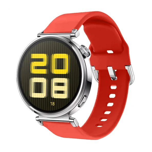 Huawei Watch GT5 41mm İle Uyumlu Yumuşak PureLux Soft Tokalı Silikon Kordon  Kırmızı ürün görseli 1