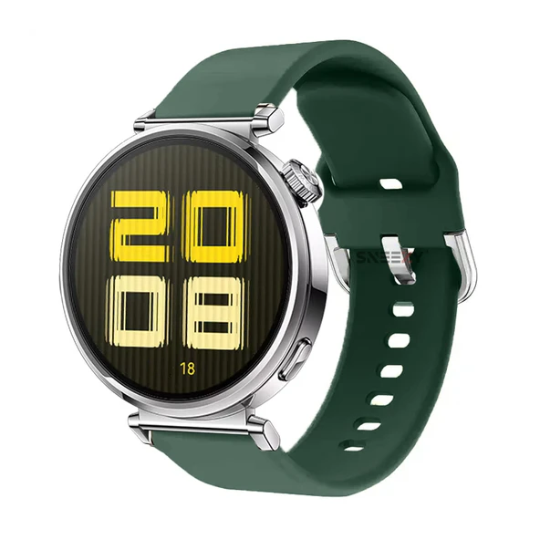 Huawei Watch GT5 41mm İle Uyumlu Yumuşak PureLux Soft Tokalı Silikon Kordon  Koyu Yeşil ürün görseli 1