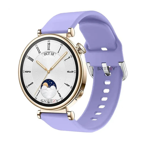 Sneezy Huawei Watch GT4 41mm İle Uyumlu 18mm PureLux Soft Tokalı Silikon Kordon  Lavanta ürün görseli 1