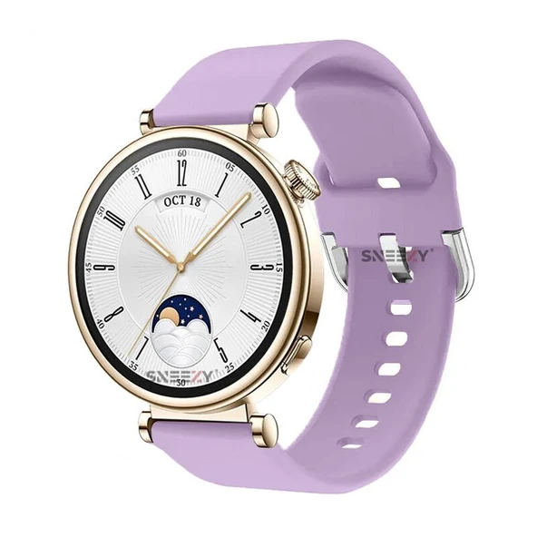 Sneezy Huawei Watch GT4 41mm İle Uyumlu 18mm PureLux Soft Tokalı Silikon Kordon  Lila ürün görseli 1
