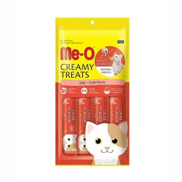 Me-O Creamy Yengeçli ve Ton Balıklı Yetişkin Kedi Ödülü 4x15 gr ürün görseli 1