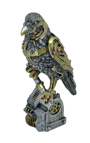 Steampunk Karga Biblo Heykel - Resim 3
