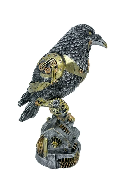 Steampunk Karga Biblo Heykel - Resim 5