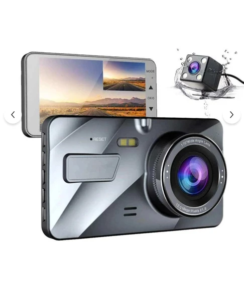 GLRTECH 4” Geniş Ekranlı Araç Kamerası – 1080P Çift Kamera, Park Yardım, G-Sensör ürün görseli 1