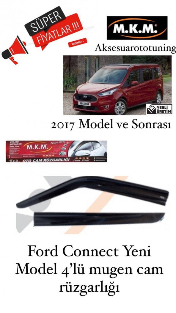 MKM FORD CONNECT 4 lü mugen cam rüzgarlıgı 2015 üzeri yerli ürün ürün görseli 1