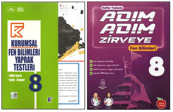 KURMAY 8.SINIF KURUMSAL YAPRAK TEST+NEWTON ADIM ADIM ZİRVEYE FEN BİLİMLERİ (2 KİTAP) ürün görseli 1