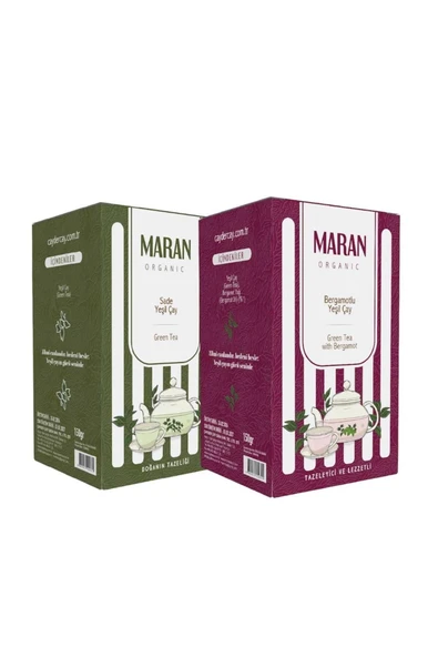 MARAN Bergamotlu ve Sade Yeşil Çay 2'li 300 Gr ürün görseli 1