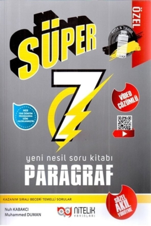 Nitelik 7.sınıf Yeni Nesil Süper Paragraf Soru Kitabı ürün görseli 1