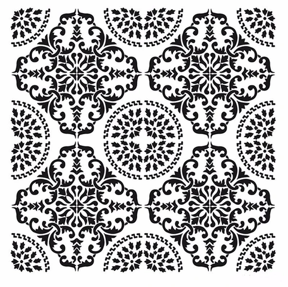 HOME DECOR MİNİ STENCIL HDM-84 25X25 ürün görseli 1