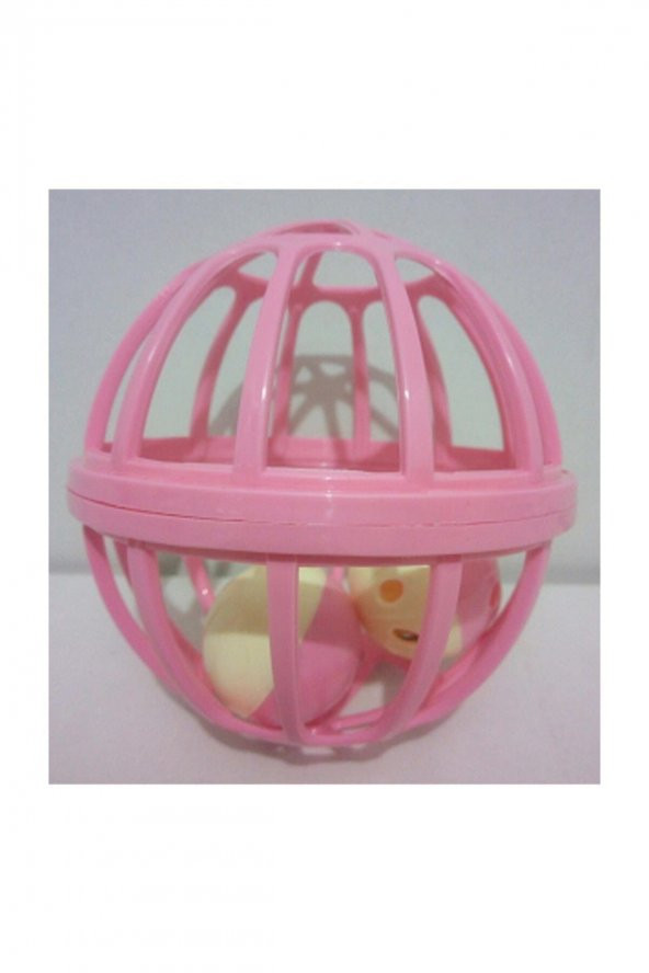 Çıngıraklı Top Kedi Oyuncak 12 cm Açık Pembe ürün görseli 1