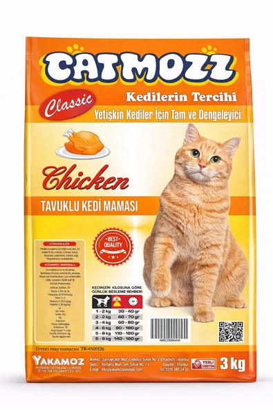 CatMozz Tavuklu Yetişkin Kedi Maması 3 Kg ürün görseli 1