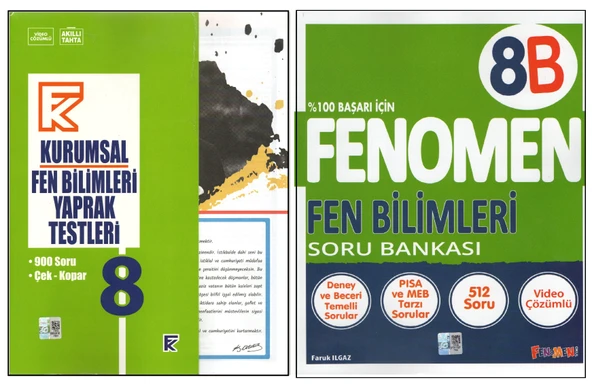KURMAY 8.SINIF KURUMSAL YAPRAK TEST+FENOMEN 8B FEN BİLİMLERİ (2 KİTAP) ürün görseli 1