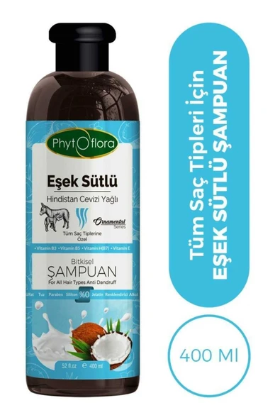 Phytoflora Kepek Karşıtı Tuzsuz Eşek Sütü Ve Hindistan Cevizi Yağlı Bitkisel Şampuan ürün görseli 1