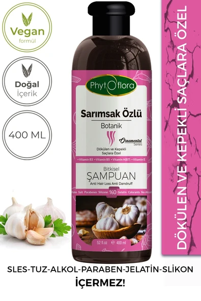 Phytoflora Tuzsuz Yağlı Ve Dökülen Ve Kepekli Saçlara Özel Sarımsak Özlü Bitkisel Şampuan ürün görseli 1