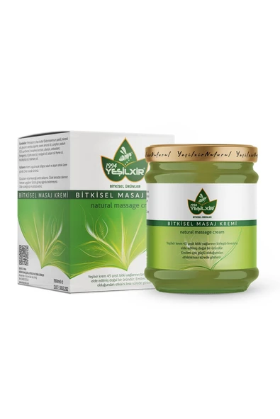 Yeşilxir Yeşilixir Bitkisel Masaj Kremi 150 ml (45 ÇEŞİT ORGANİK YAĞ IÇERİR) ürün görseli 1