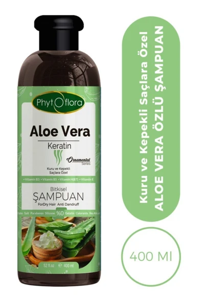 Phytoflora Tuzsuz Kuru Ve Kepekli Saçlara Özel Aloe Vera Ve Keratin Ilaveli Bitkisel Şampuan 400 ml ürün görseli 1