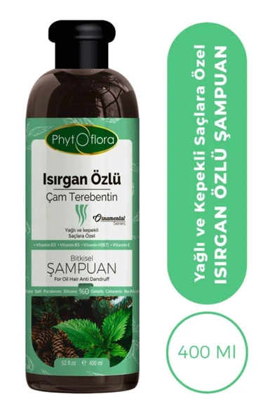 Phytoflora Tuzsuz Yağlı Ve Kepekli Saçlara Özel Isırgan Özlü Bitkisel Şampuan 400 ml ürün görseli 1