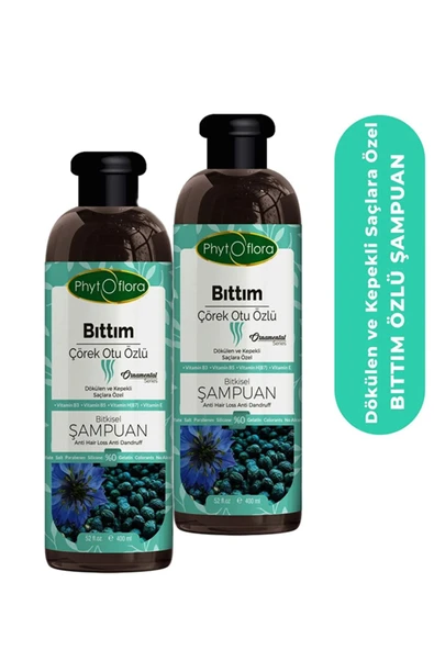 Phytoflora Tuzsuz Dökülen Ve Kepekli Saçlara Özel Bıttım Özlü Bitkisel Şampuan 400 Ml, 2 Adet ürün görseli 1