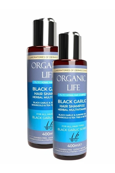 organic life Siyah Sarımsak Şampuanı 2 ADET Black Garlic Hair Shampoo 400 ML ürün görseli 1