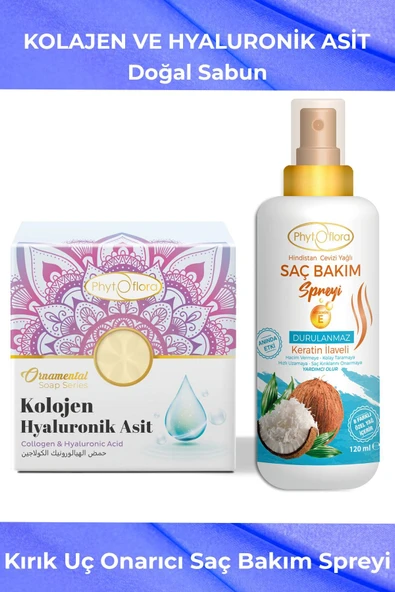 Phytoflora Kolojen Ve Hyaluronik Asitli Sabun Ve Kırık Uç Onarıcı Saç Bakım Spreyi 120 Ml ürün görseli 1