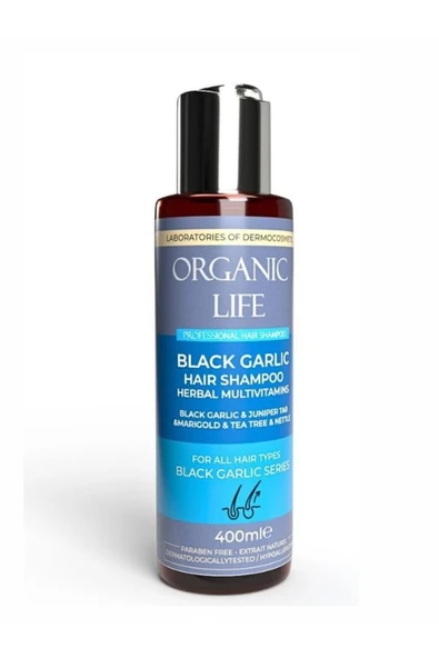 organic life Siyah Sarımsak Şampuanı Black Garlic Hair Shampoo 400 ML Paraben İçermez ürün görseli 1