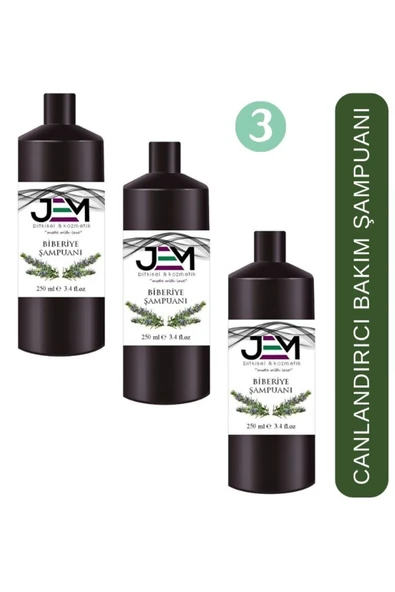 Jem Kozmetik Bitkisel Biberiye Şampuanı 250 ML * 3 ADET Canlandırıcı Bakım Şampuanı ürün görseli 1