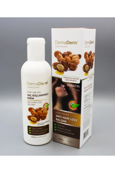 DermaDerm Argan Yağı Özlü Saç Bakım Kremi Keratin Içerir 500 Ml. %100 Orjinal Ürün ürün görseli 1