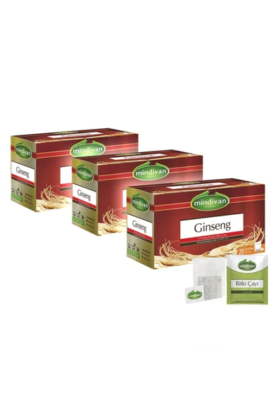 Mindivan Ginseng Çayı 20'li Bitki Çayı X 3 Adet ürün görseli 1