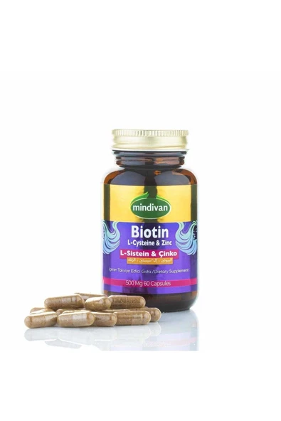 Mindivan Biotin Sistein Çinko 60 Kapsül 500mg - Resim 2