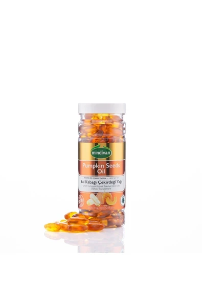 Mindivan Bal Kabağı Çekirdeği Yağı Soft Jel Kapsül 1000 Mg 100'lü ürün görseli 1