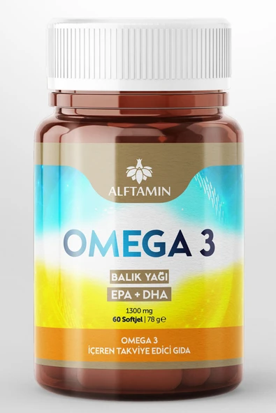 ALFTAMİN Omega 3 Premium Kalite Balık Yağı 30 Günlük Fish Oil Epa Dha 1300mg 60 Kapsül ürün görseli 1