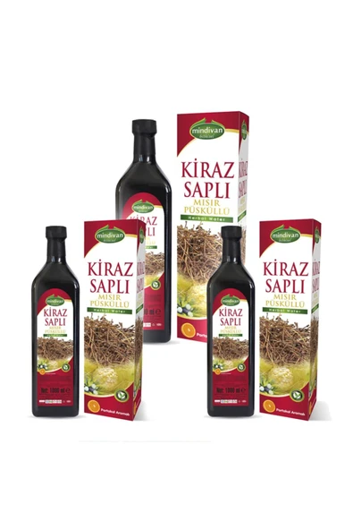 Mindivan Kiraz Sapı Mısır Püskülü Detox Suyu 1 lt X 3 Adet ürün görseli 1